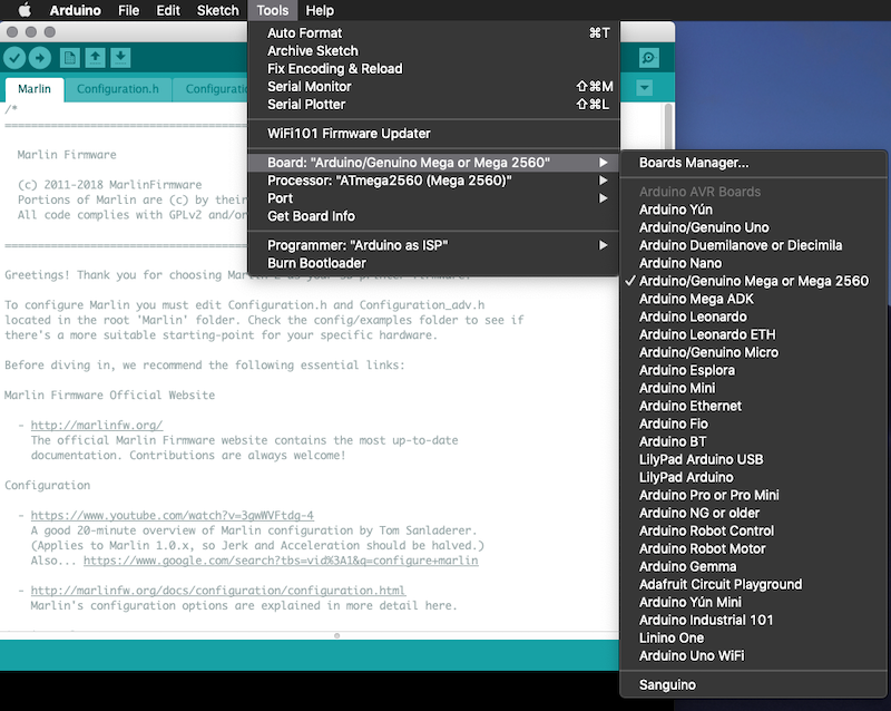 arduino serial port settings