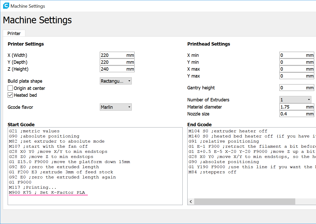 g code - What Setting In Cura Determines The Value Of G1 E-{switch_extruder_retraction_amount}  At The Beginning Of A Print? - 3D Printing Stack Exchange